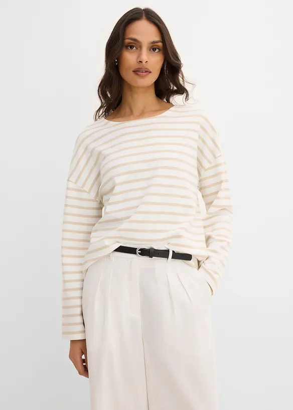Gestreiftes Langarmshirt aus Bio-Baumwolle, bonprix