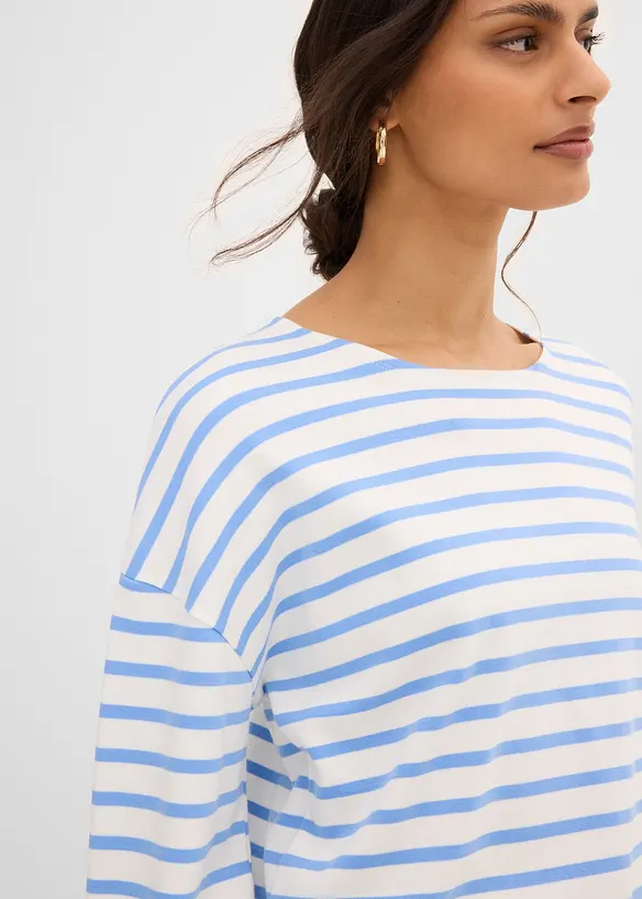 T-shirt manches longues ray&eacute; en coton, bonprix