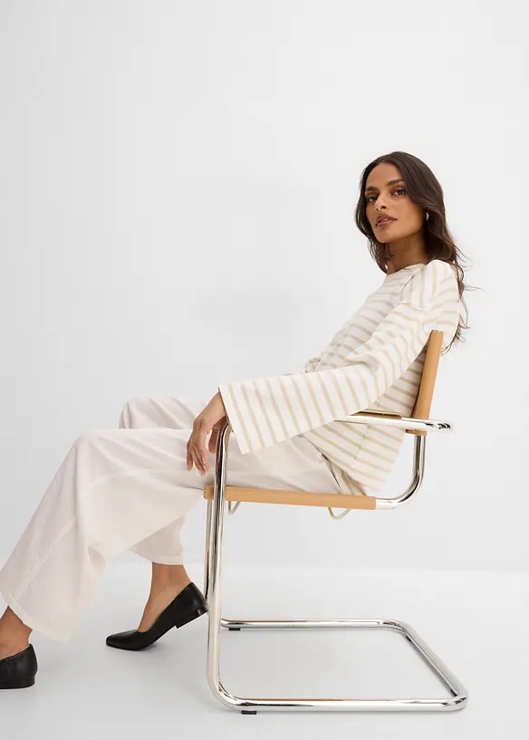 Gestreiftes Langarmshirt aus Bio-Baumwolle, bonprix