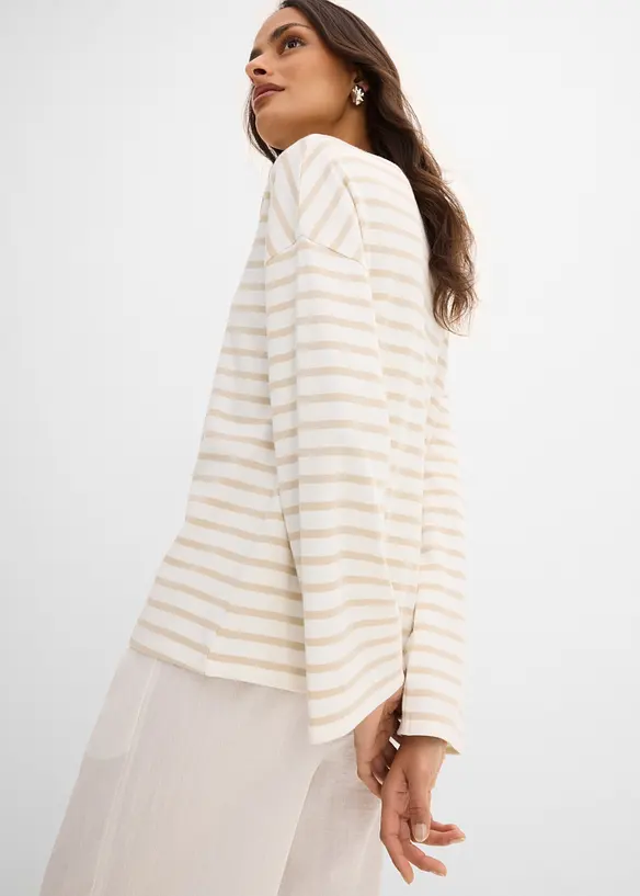 Gestreiftes Langarmshirt aus Bio-Baumwolle, bonprix