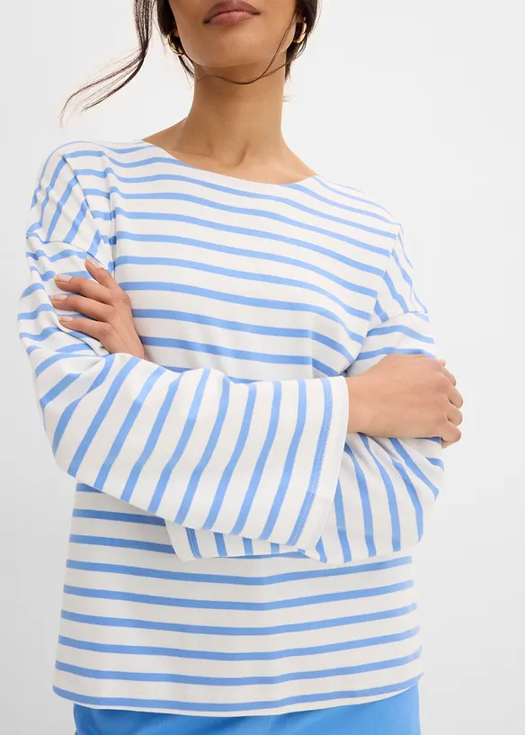 T-shirt manches longues ray&eacute; en coton, bonprix