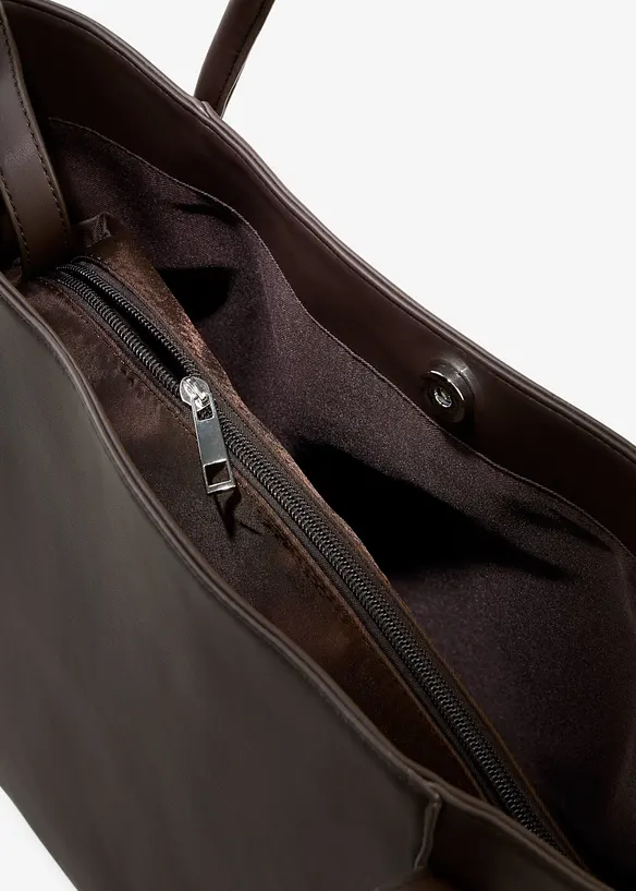 Cabas &agrave; passepoil rond et grande poche int&eacute;rieure, bonprix