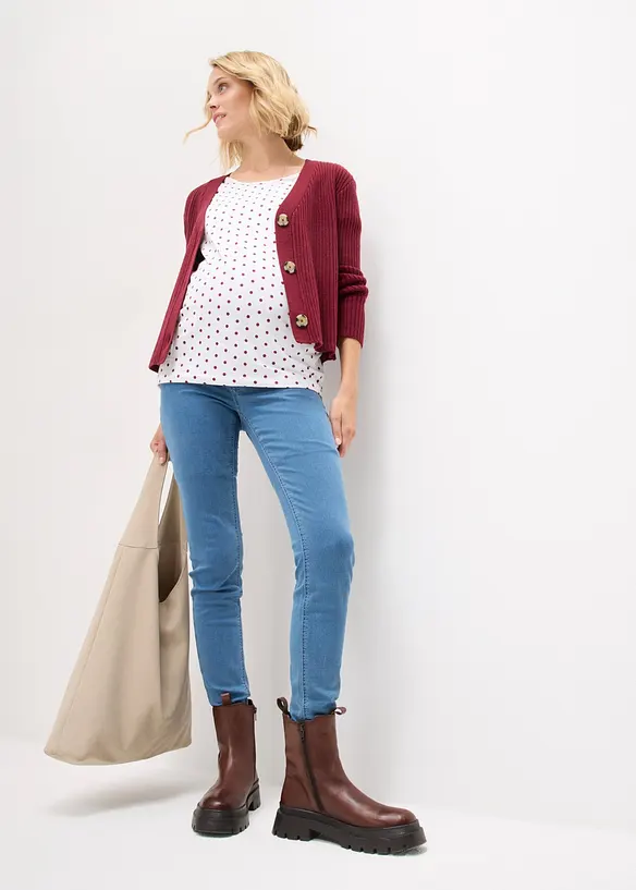 Umstandsshirts aus Bio-Baumwolle (2er-Pack) mit Polka-Dots, bonprix