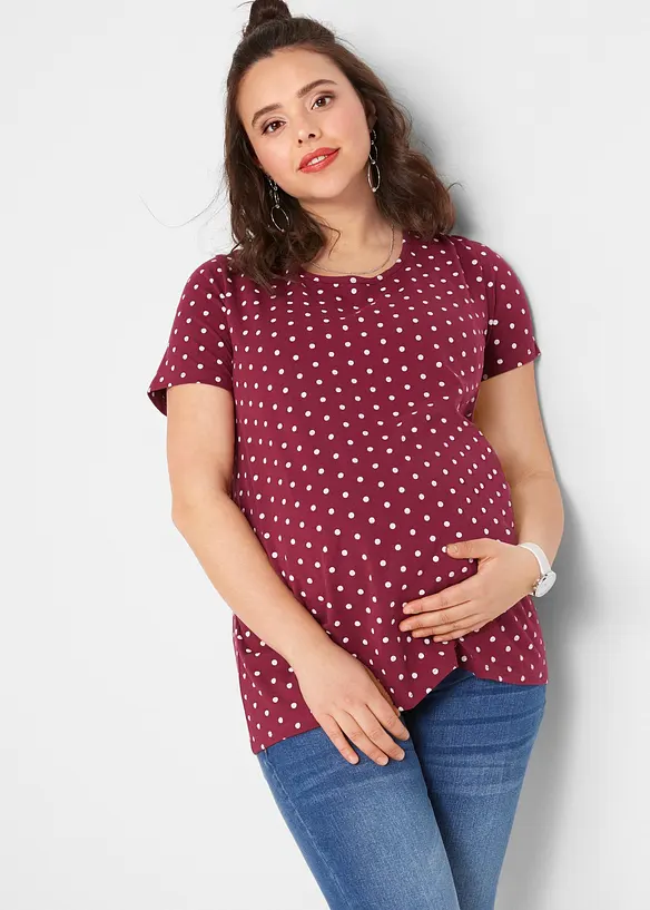 Umstandsshirts aus Bio-Baumwolle (2er-Pack) mit Polka-Dots, bonprix