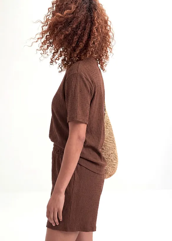 Schlupf-Shorts aus Borkencrepe, bonprix