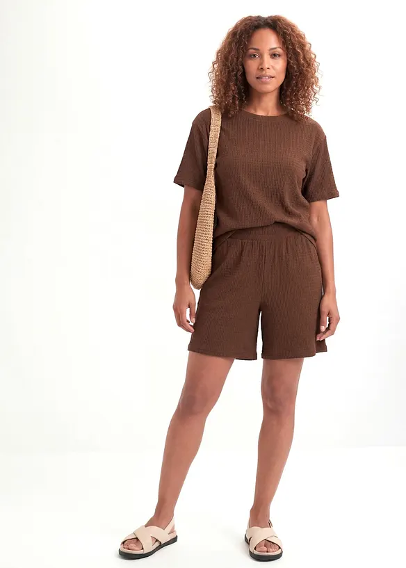 Schlupf-Shorts aus Borkencrepe, bonprix