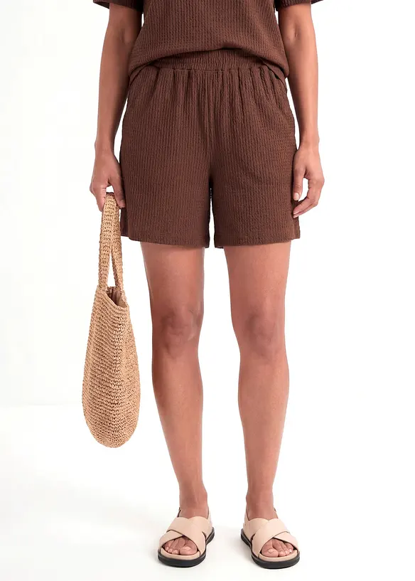 Schlupf-Shorts aus Borkencrepe, bonprix