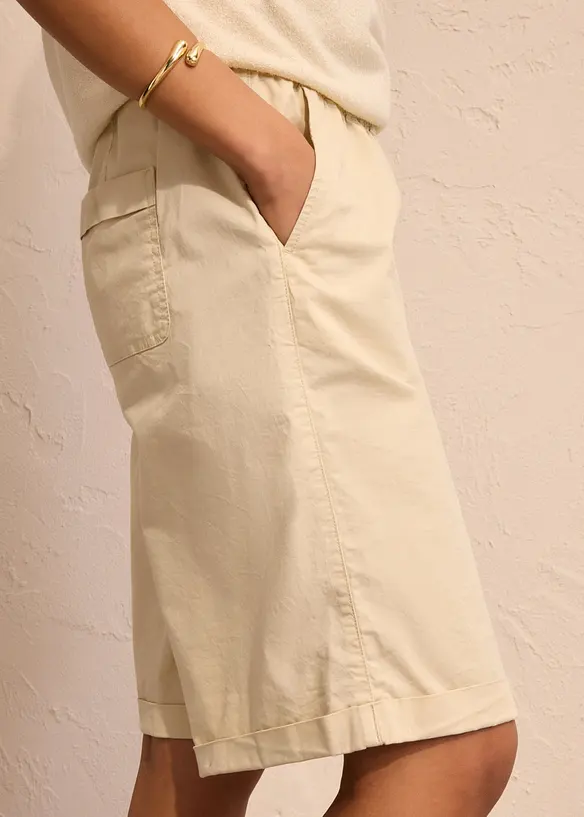 Bermuda effet paper touch en coton extensible, bonprix