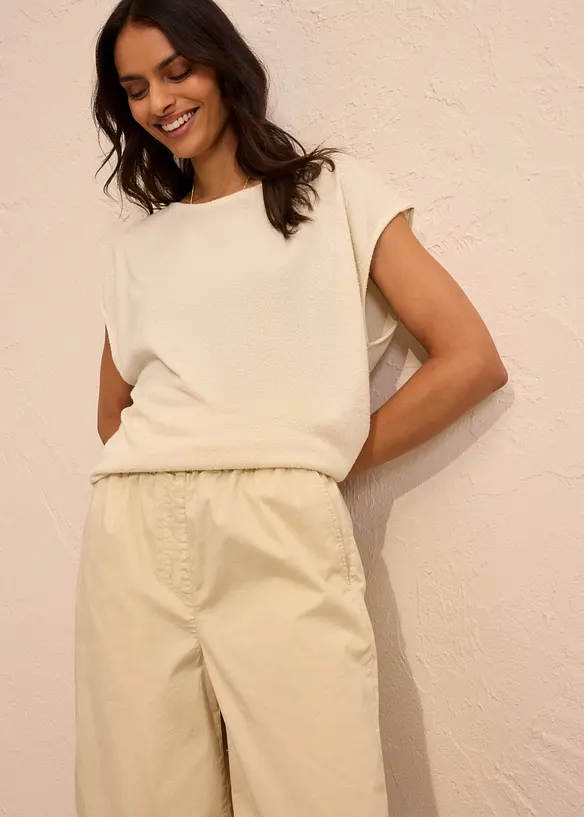 Bermuda effet paper touch en coton extensible, bonprix