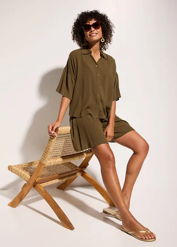 Chemisier court de plage en viscose fluide, bonprix