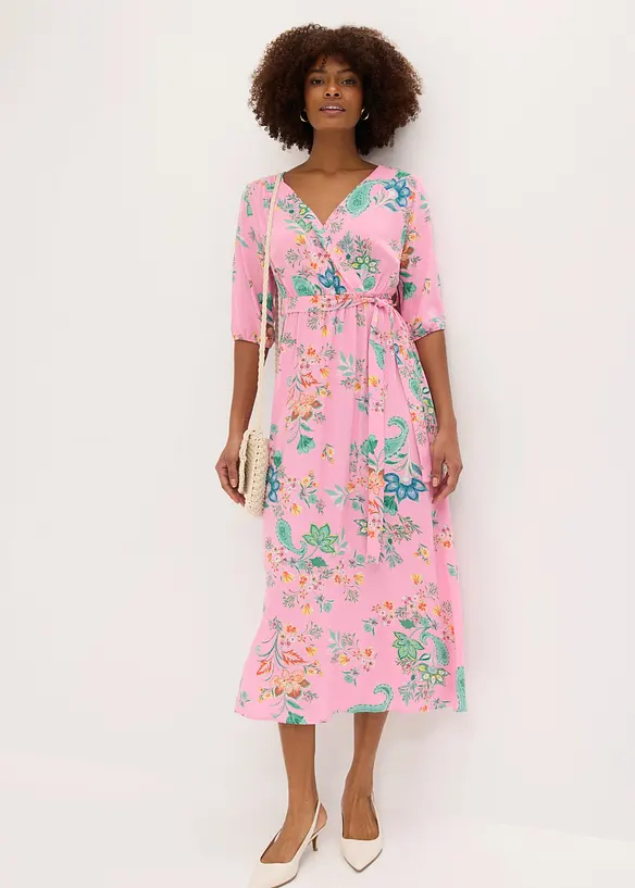 Midikleid aus flie&szlig;ender Viskose, bonprix