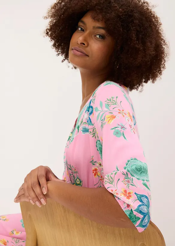 Midikleid aus flie&szlig;ender Viskose, bonprix