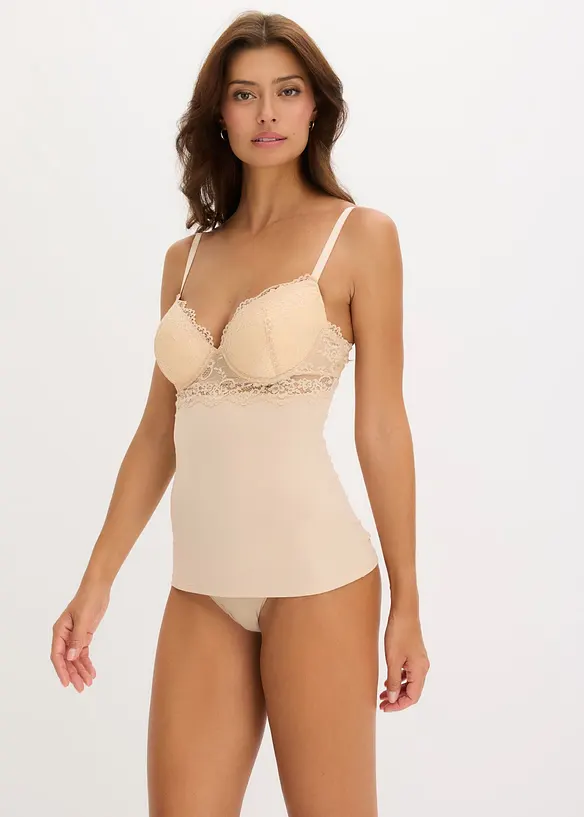 Caraco soutien-gorge en mati&egrave;re microfibre lisse, bonprix