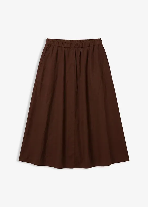 Midirock aus Leinen-Mix, bonprix