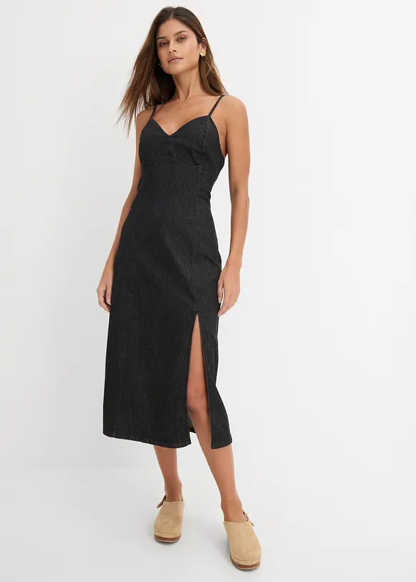 Jeanskleid mit Schlitz, bonprix