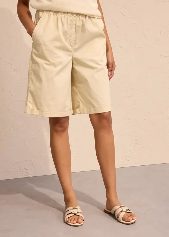 Bermuda effet paper touch en coton extensible, bonprix