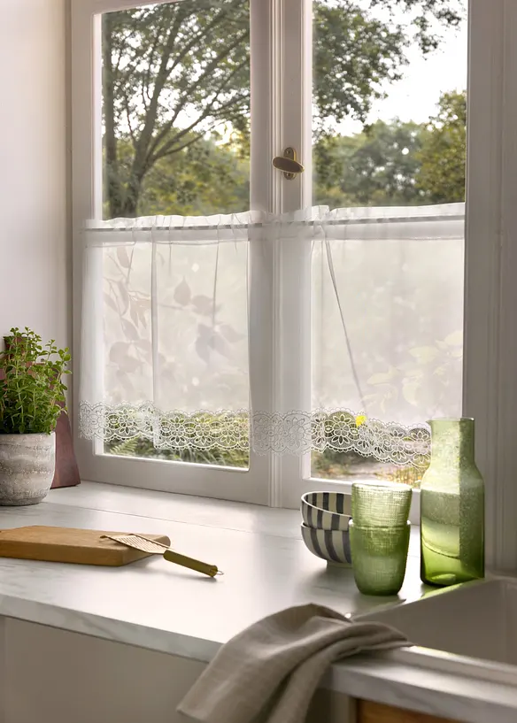 Brise-bise &agrave; bordure dentelle, bonprix