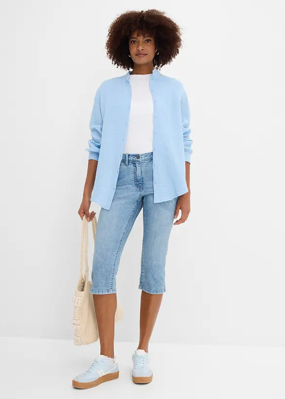 Jean droit, taille mi-haute, extensible, bonprix