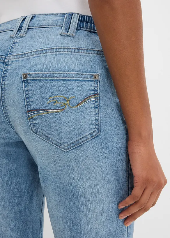 Jean droit, taille mi-haute, extensible, bonprix