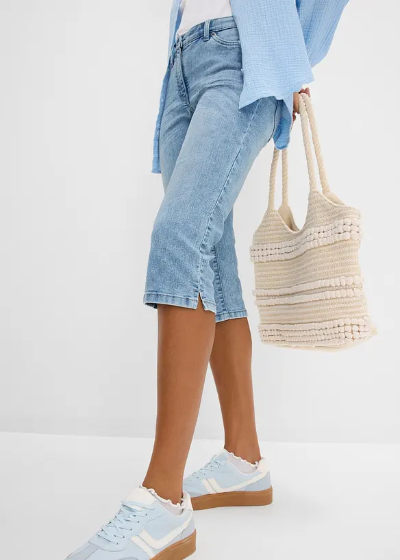 Jean droit, taille mi-haute, extensible, bonprix