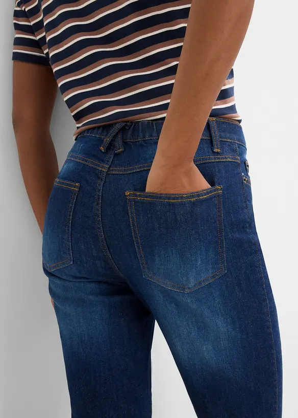 Jean Bootcut, taille haute et &eacute;lastiqu&eacute;e, bonprix