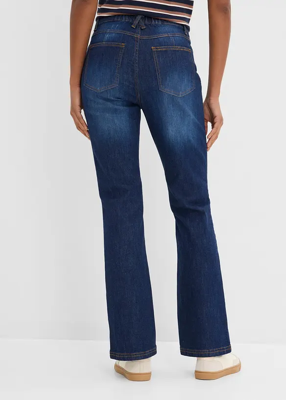 Jean Bootcut, taille haute et &eacute;lastiqu&eacute;e, bonprix
