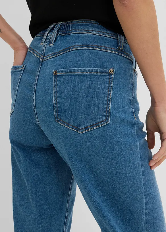 Jean large &agrave; taille mi-haute &eacute;lastiqu&eacute;e, bonprix