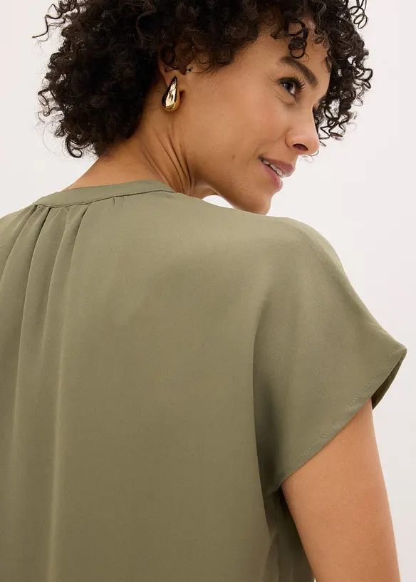 Chemisier manches courtes &agrave; boutonnage invisible, bonprix