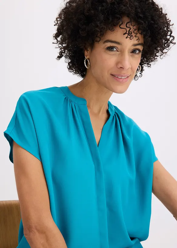 Chemisier manches courtes &agrave; boutonnage invisible, bonprix