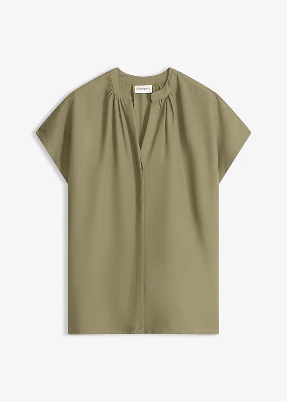 Chemisier manches courtes &agrave; boutonnage invisible, bonprix