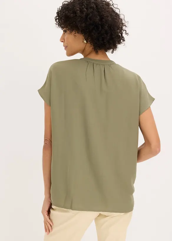 Chemisier manches courtes &agrave; boutonnage invisible, bonprix
