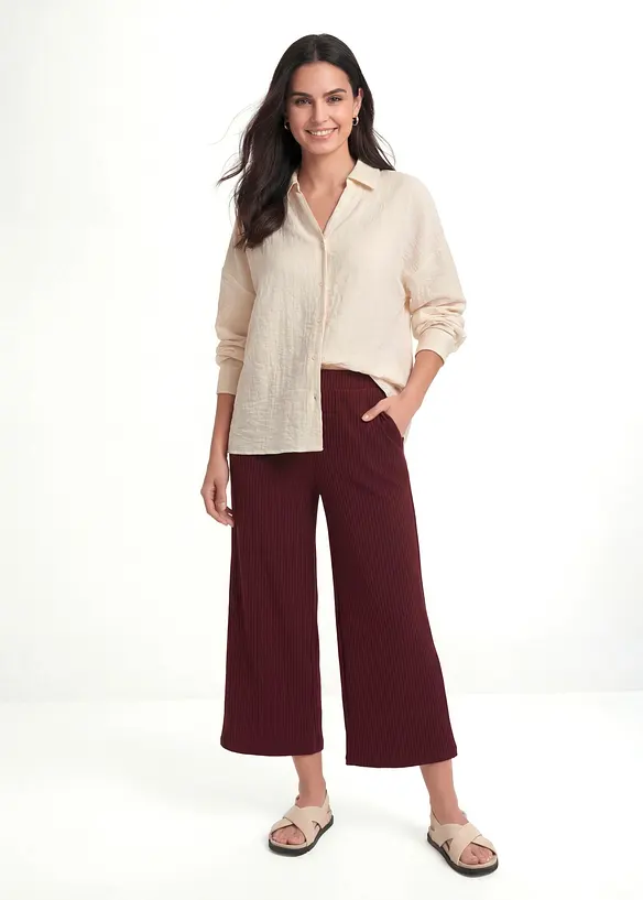 Jersey-Hose aus Rippe mit Bequembund, bonprix