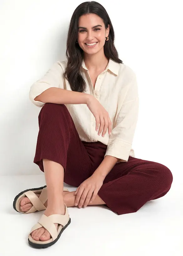 Jersey-Hose aus Rippe mit Bequembund, bonprix