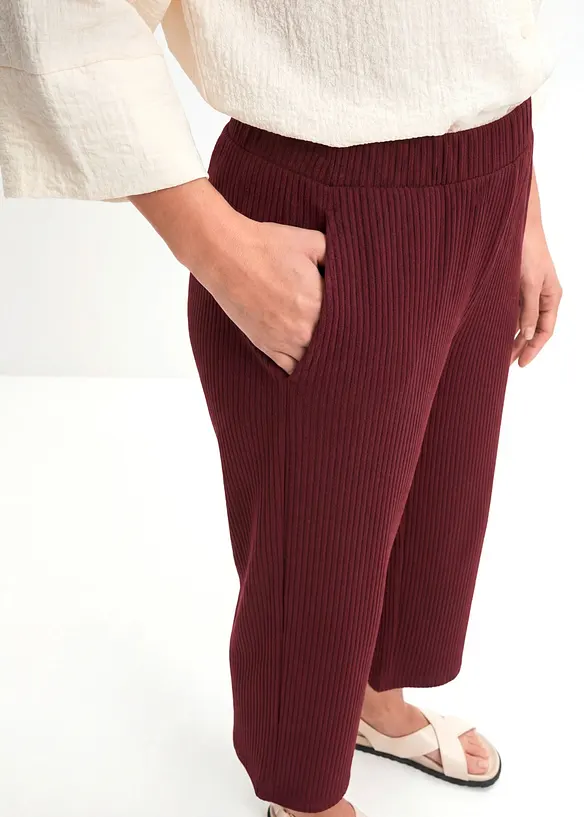 Jersey-Hose aus Rippe mit Bequembund, bonprix