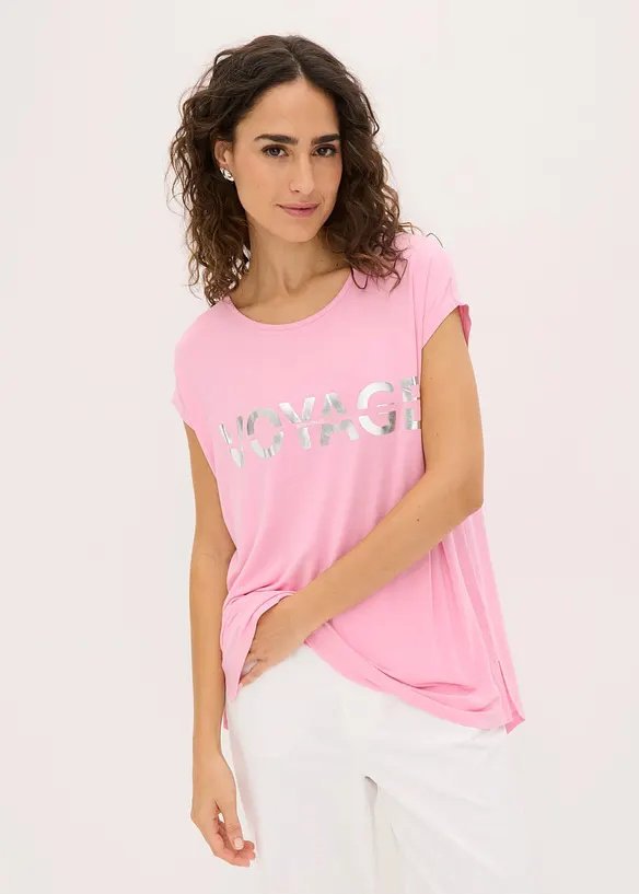 T-shirt long en viscose extensible, bonprix