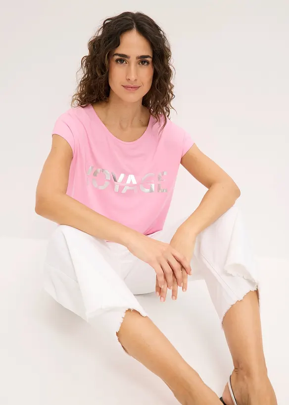 T-shirt long en viscose extensible, bonprix