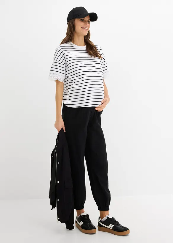 Pantalon de grossesse 2en1, 100% gaze de coton, bonprix