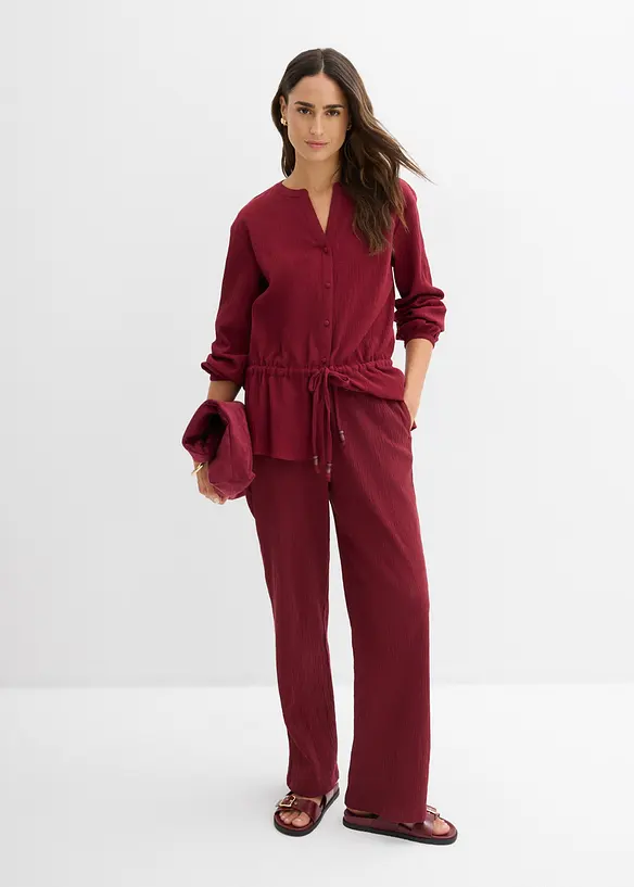 Schlupfhose aus strukturiertem Crinkle, bonprix