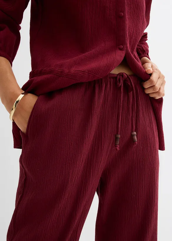 Schlupfhose aus strukturiertem Crinkle, bonprix
