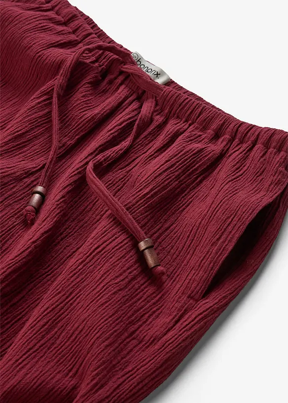 Schlupfhose aus strukturiertem Crinkle, bonprix