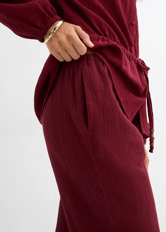 Schlupfhose aus strukturiertem Crinkle, bonprix