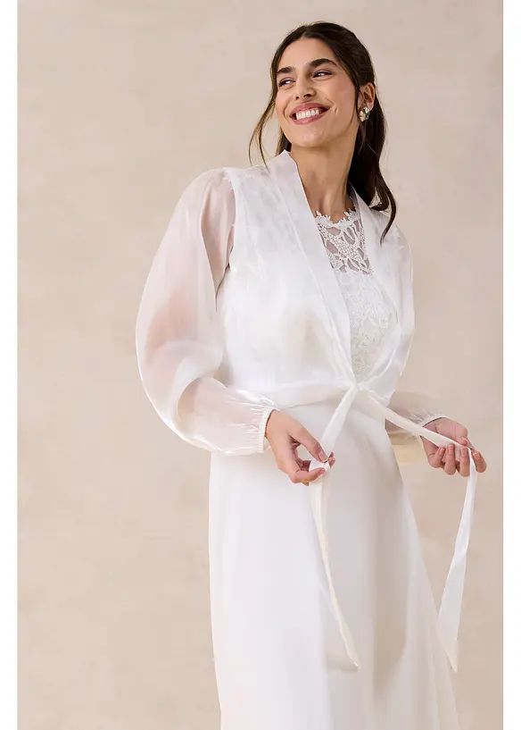 Bolero aus feinem T&uuml;ll mit Binde-Detail, bonprix