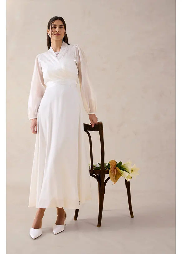 Bolero aus feinem T&uuml;ll mit Binde-Detail, bonprix