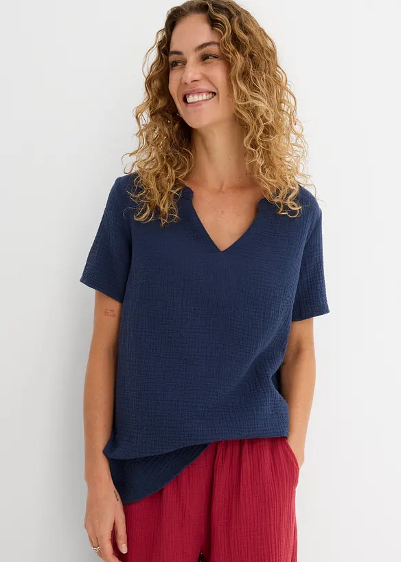 Musselin Long-Tunika aus reiner Baumwolle, bonprix