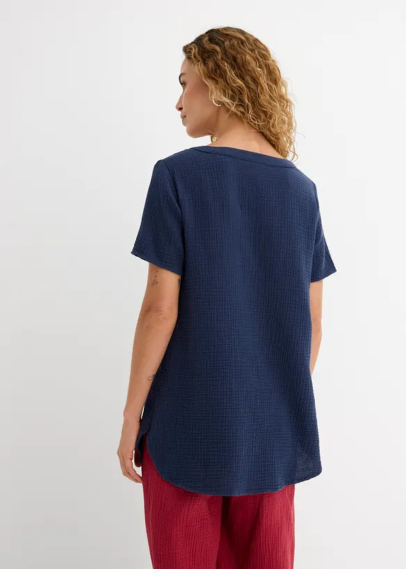 Musselin Long-Tunika aus reiner Baumwolle, bonprix