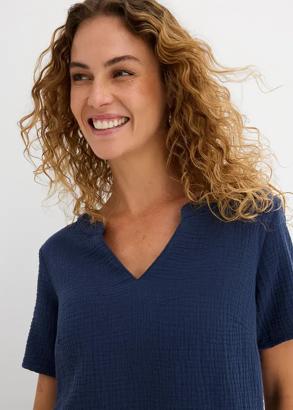 Musselin Long-Tunika aus reiner Baumwolle, bonprix