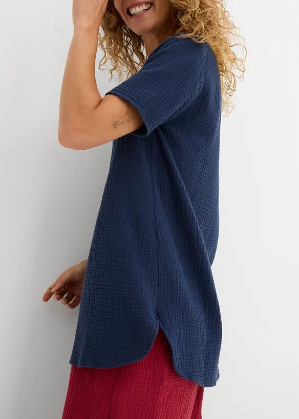 Musselin Long-Tunika aus reiner Baumwolle, bonprix