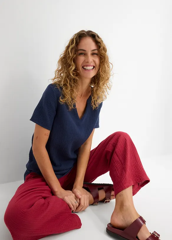 Musselin Long-Tunika aus reiner Baumwolle, bonprix