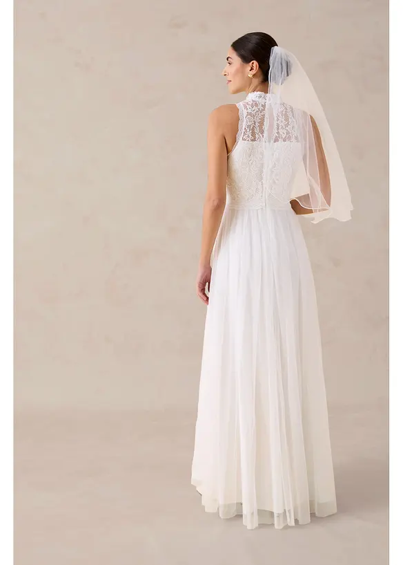 Robe de mari&eacute;e en tulle et dentelle, bonprix