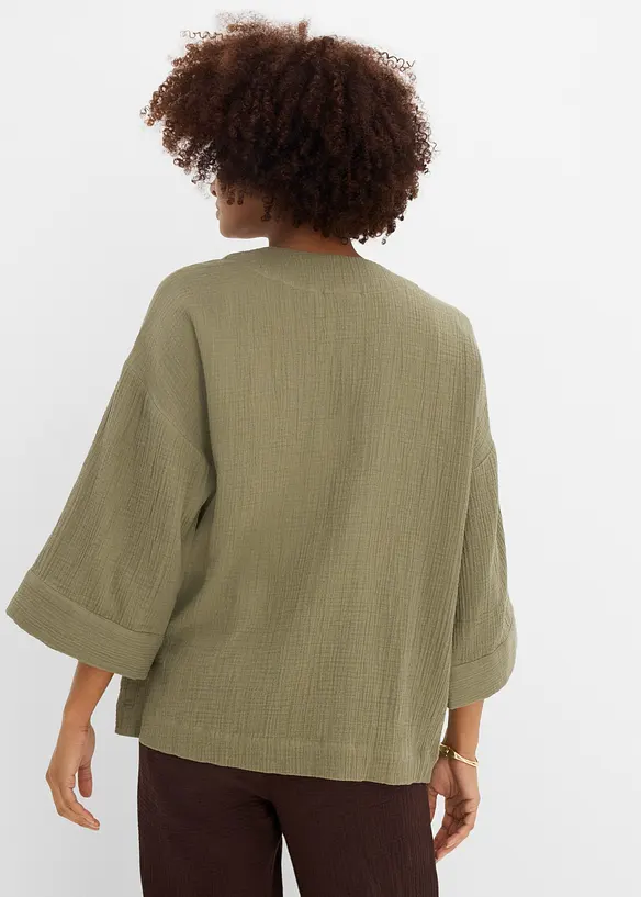 Veste kimono l&eacute;g&egrave;re en gaze de coton, bonprix